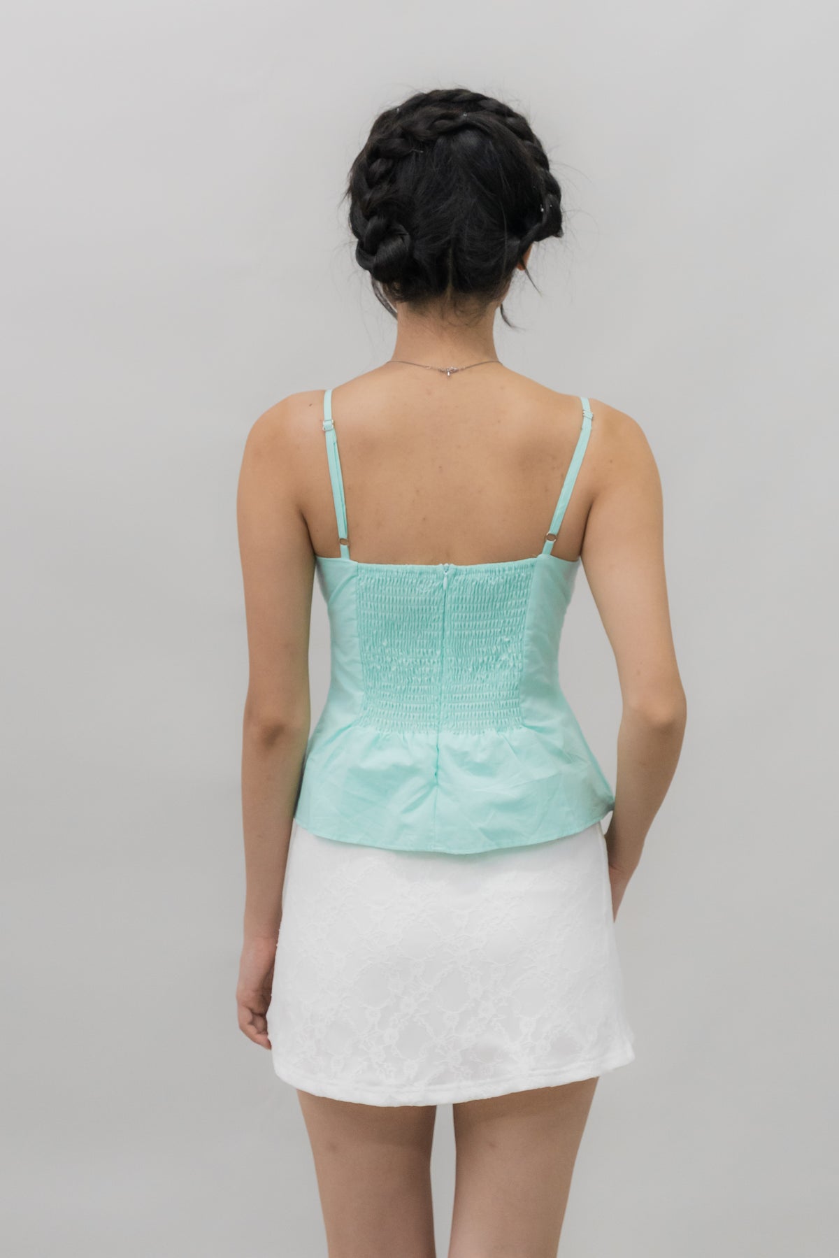 Ines Lace Padded Pintuck Top