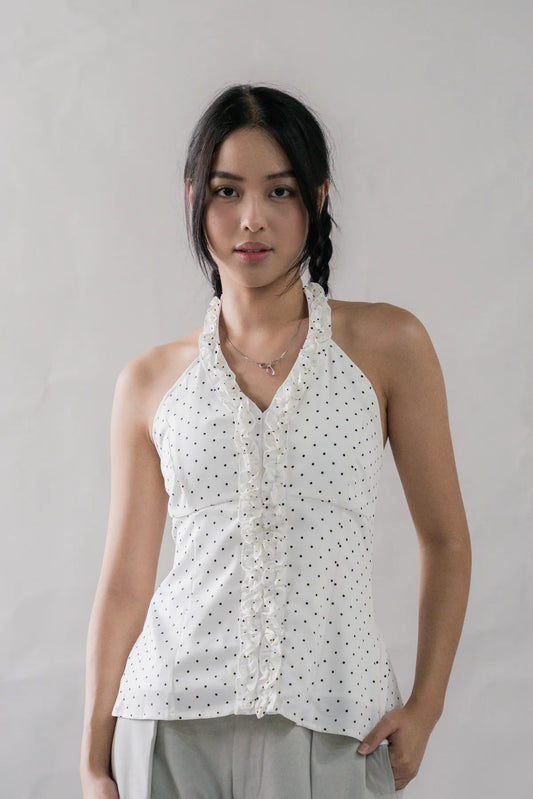 Krissy V-Neck Padded Longline Halter Top V2