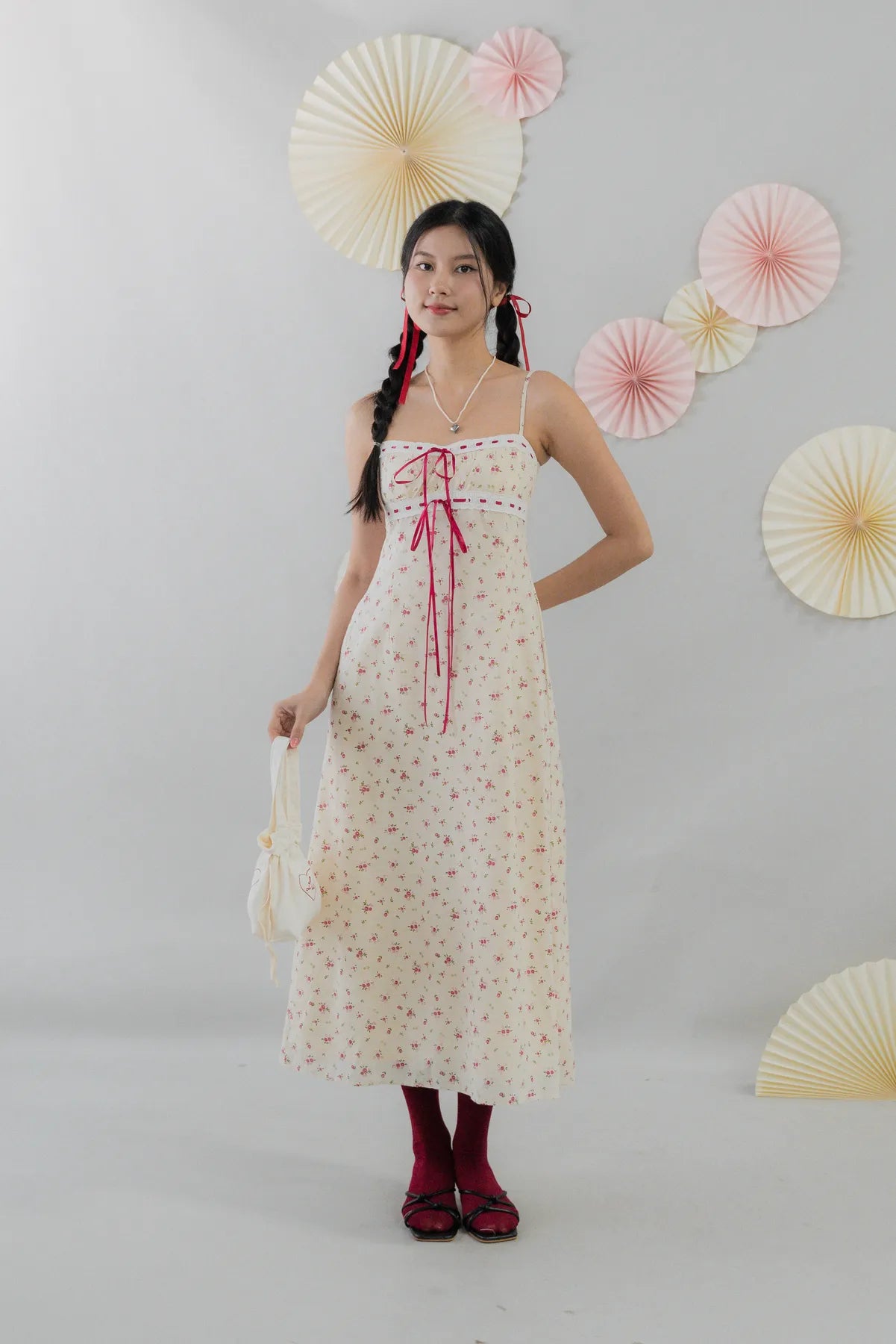 [COL FUKU] Anya New Padded Long Ribbon Dress