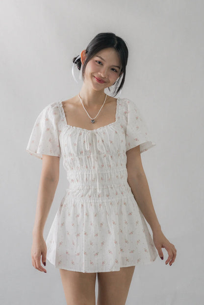 [COL YORI] Maisie Flutter Sleeves Mini Romper Dress