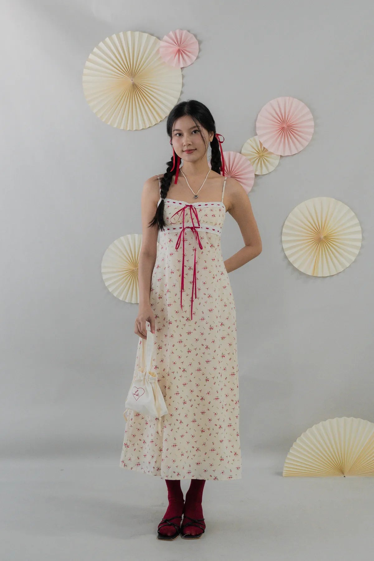 [COL FUKU] Anya New Padded Long Ribbon Dress