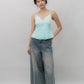 Ines Lace Padded Pintuck Top