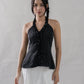 Krissy V-Neck Padded Longline Halter Top V2
