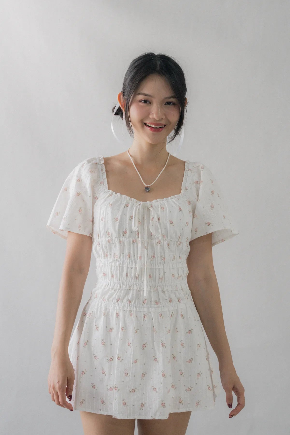 [COL YORI] Maisie Flutter Sleeves Mini Romper Dress