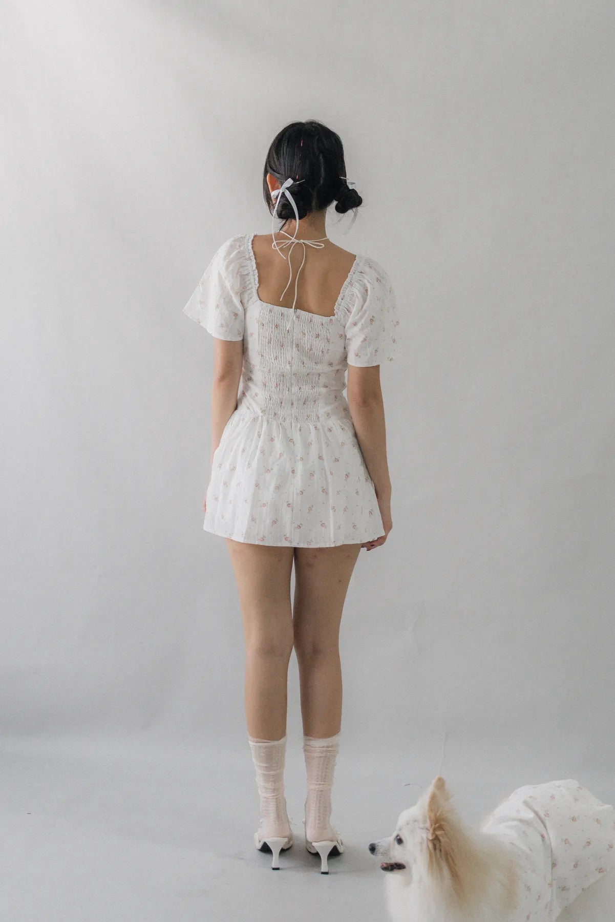 [COL YORI] Maisie Flutter Sleeves Mini Romper Dress