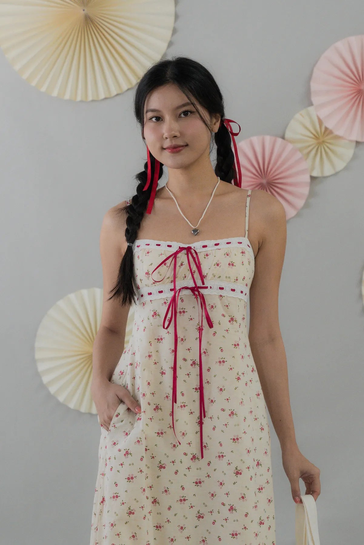 [COL FUKU] Anya New Padded Long Ribbon Dress