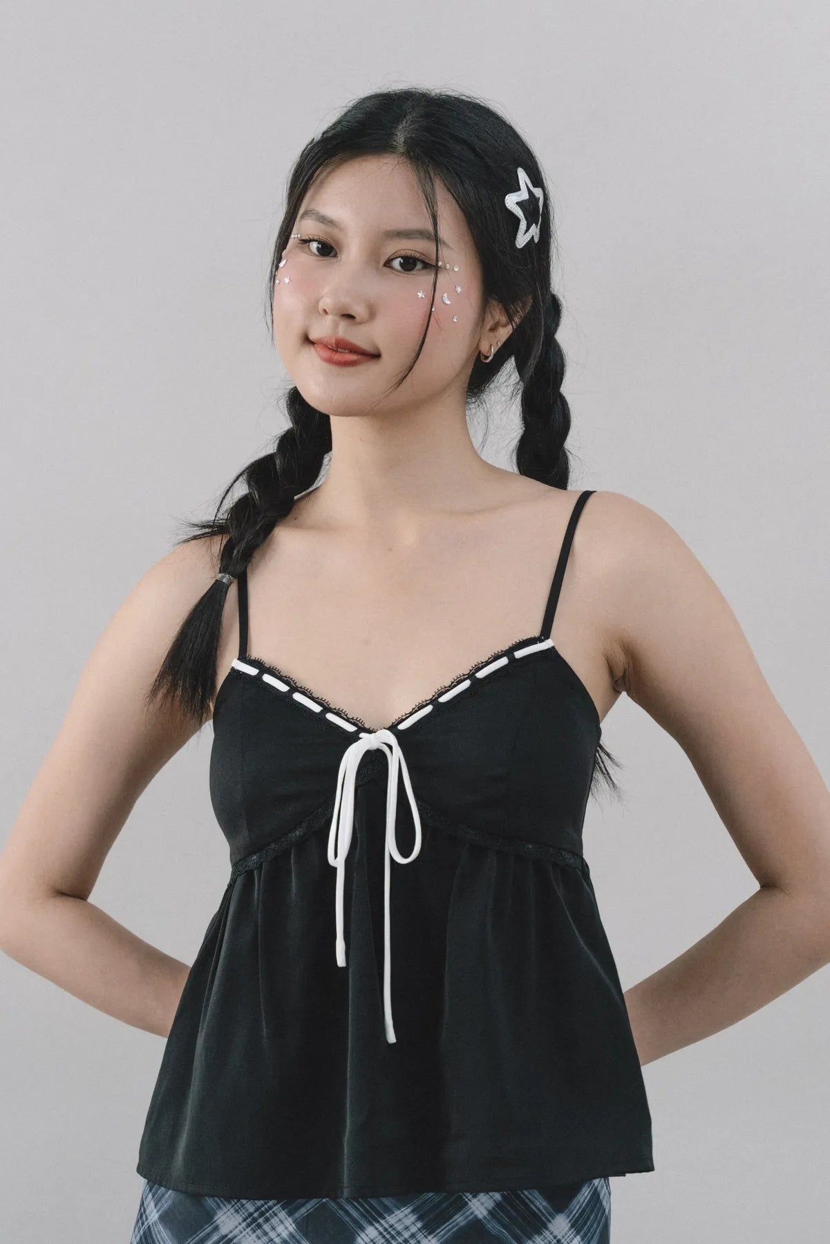 Polly Contrast Trim Padded Sleeveless Top