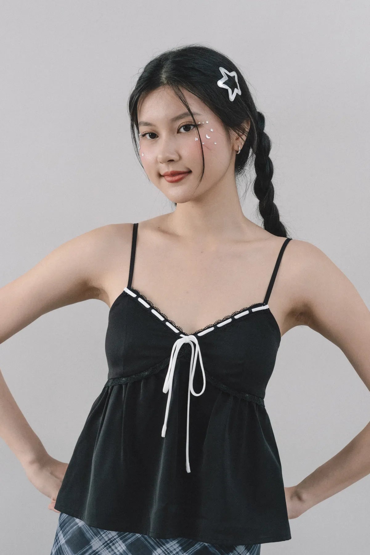 Polly Contrast Trim Padded Sleeveless Top