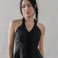 Krissy V-Neck Padded Longline Halter Top V2