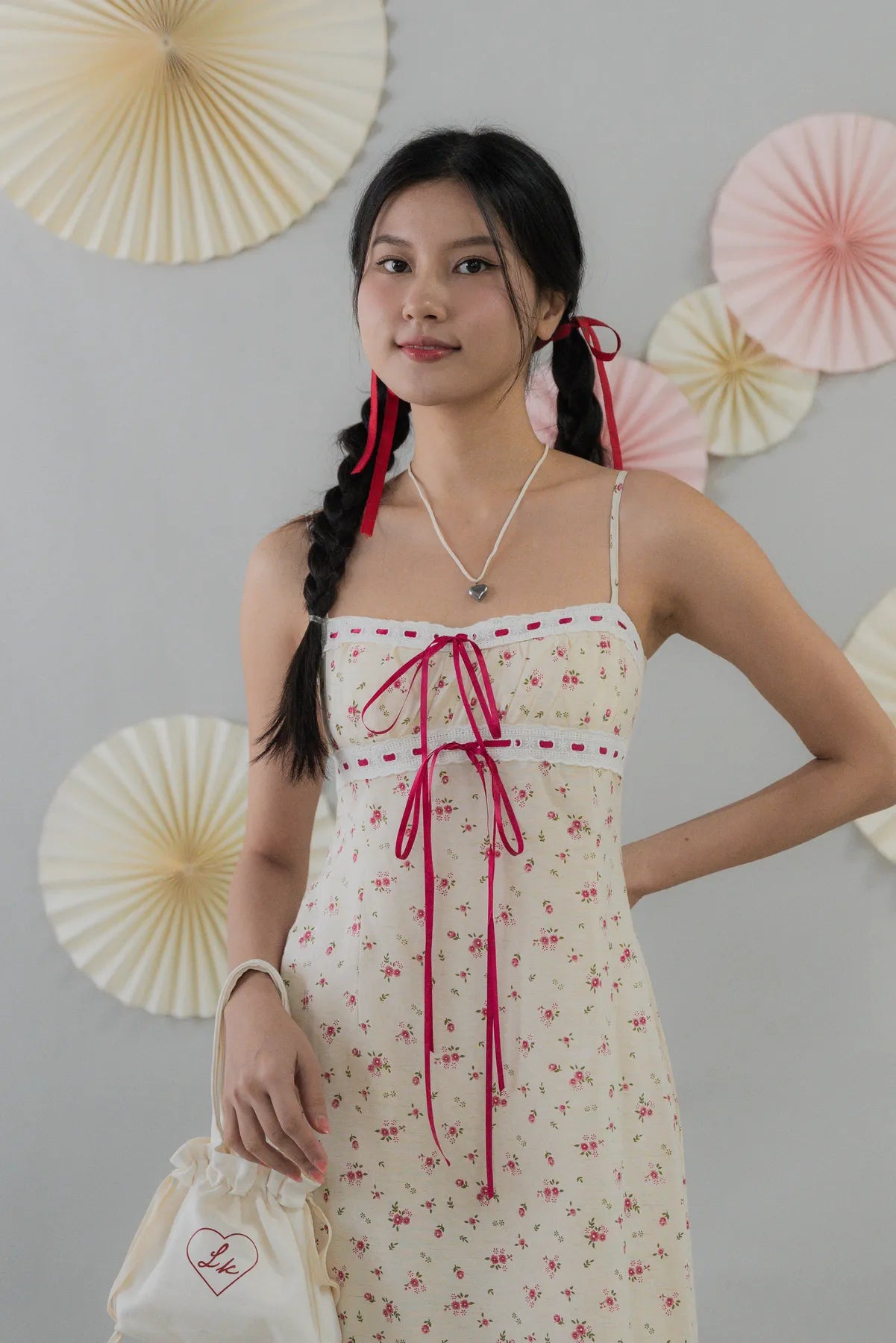 [COL FUKU] Anya New Padded Long Ribbon Dress