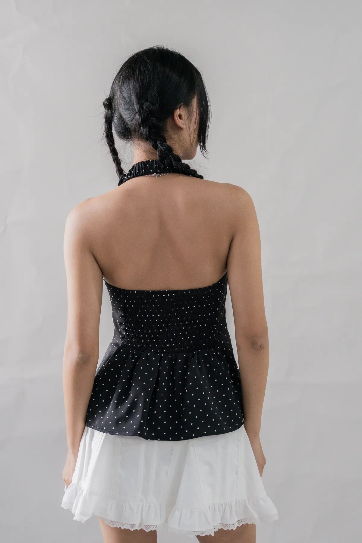 Krissy V-Neck Padded Longline Halter Top V2