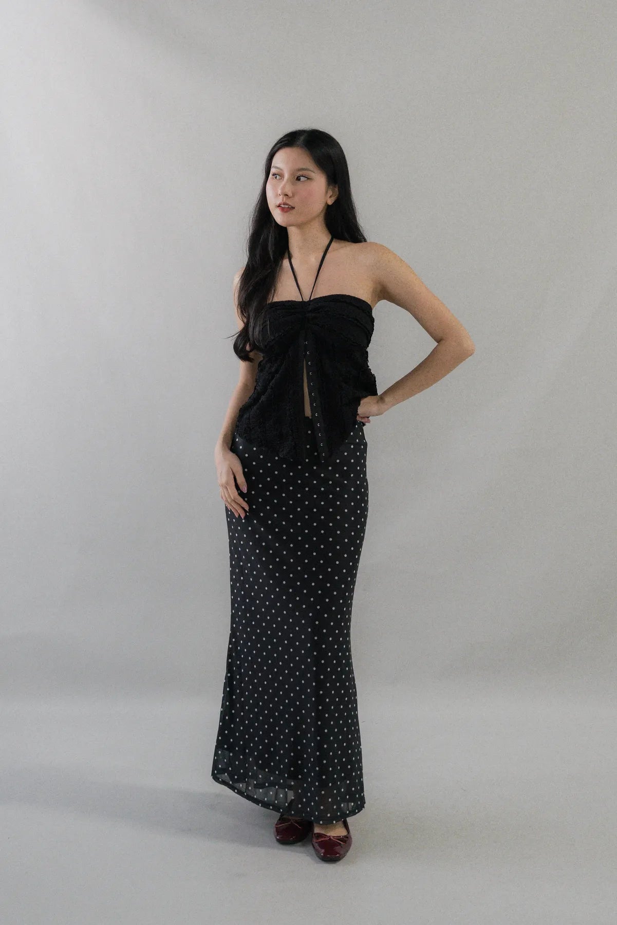 Bradley Fishtail Maxi Soft Mesh Skirt