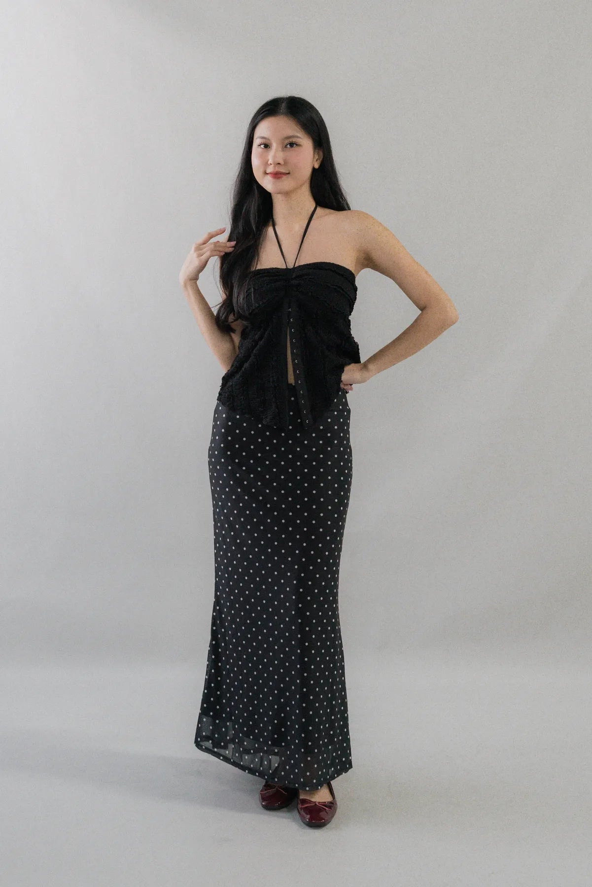 Bradley Fishtail Maxi Soft Mesh Skirt