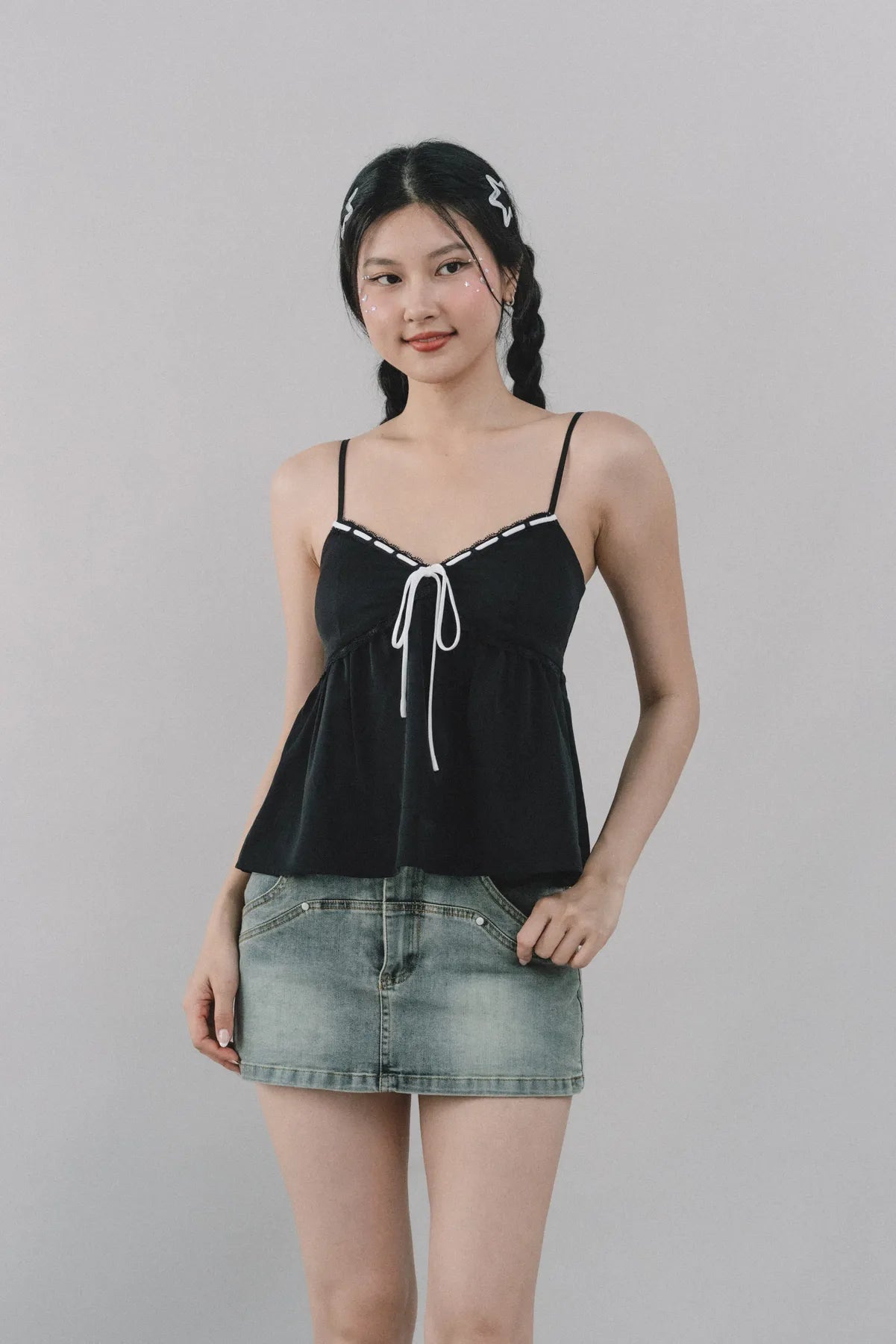 Polly Contrast Trim Padded Sleeveless Top