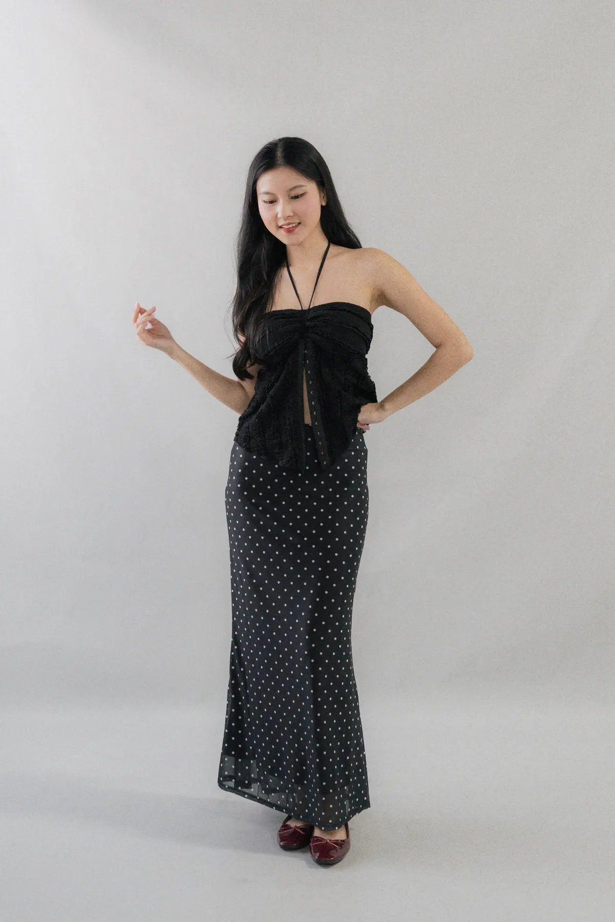 Bradley Fishtail Maxi Soft Mesh Skirt