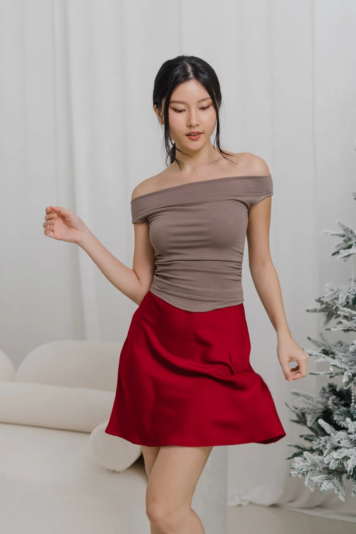 Irina Mini Satin Slip Skirt