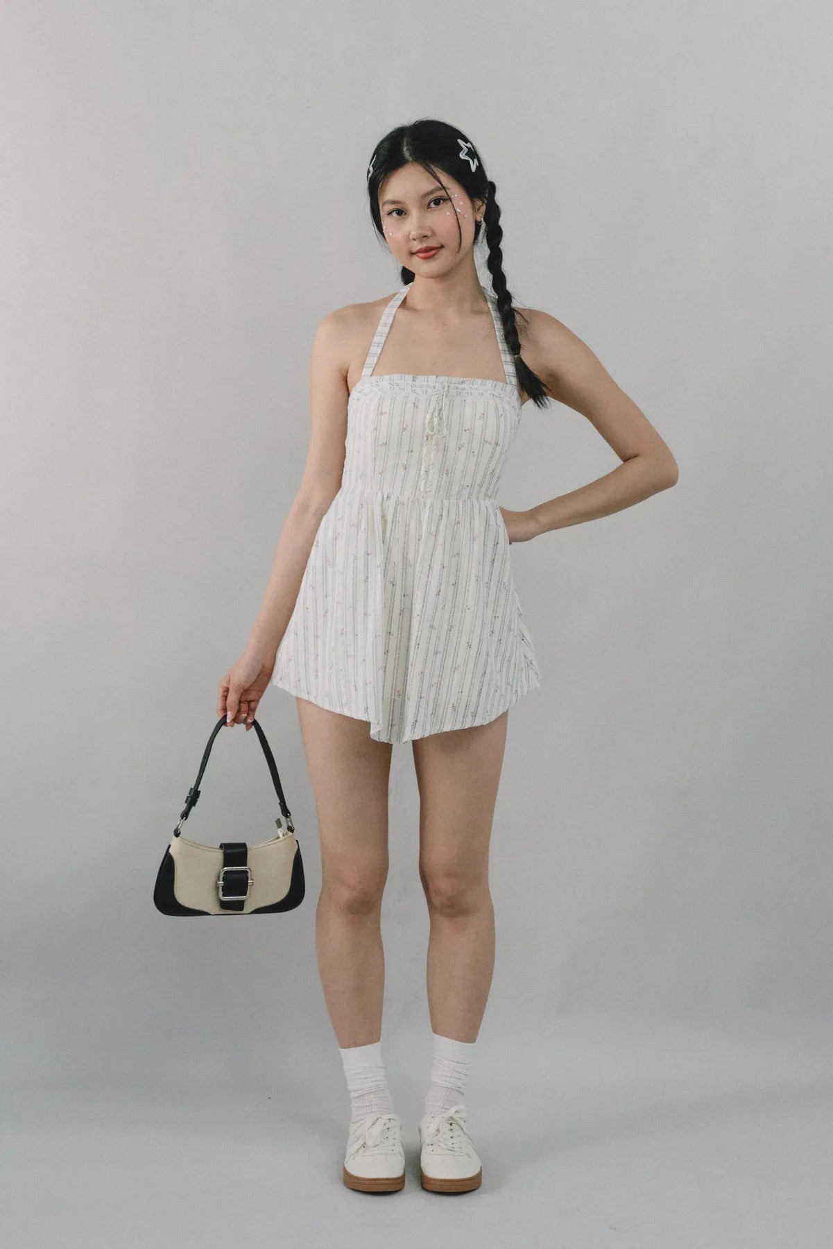 Jodi Padded Halter Romper Dress
