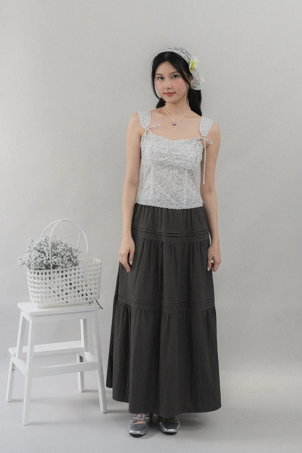Elora Padded Ribbon Tie Top