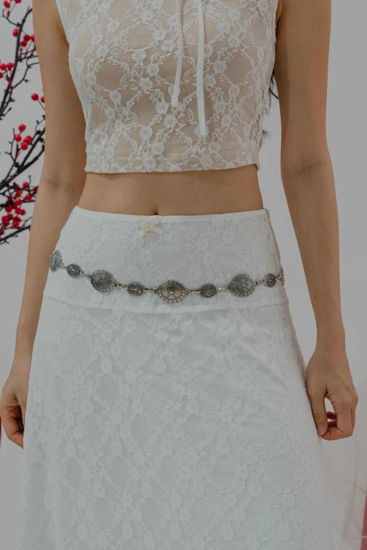 Maya Flowy Drop Panel Lace Skirt