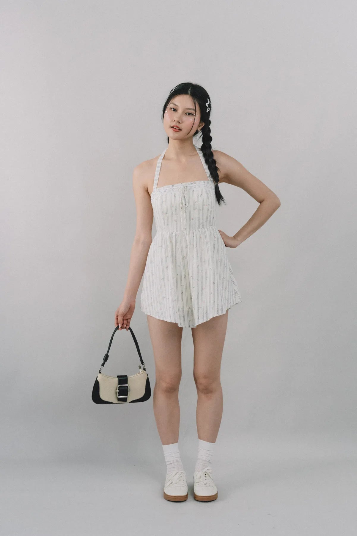 Jodi Padded Halter Romper Dress