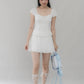 Christine Sleeved Padded Lace Ribbon Top