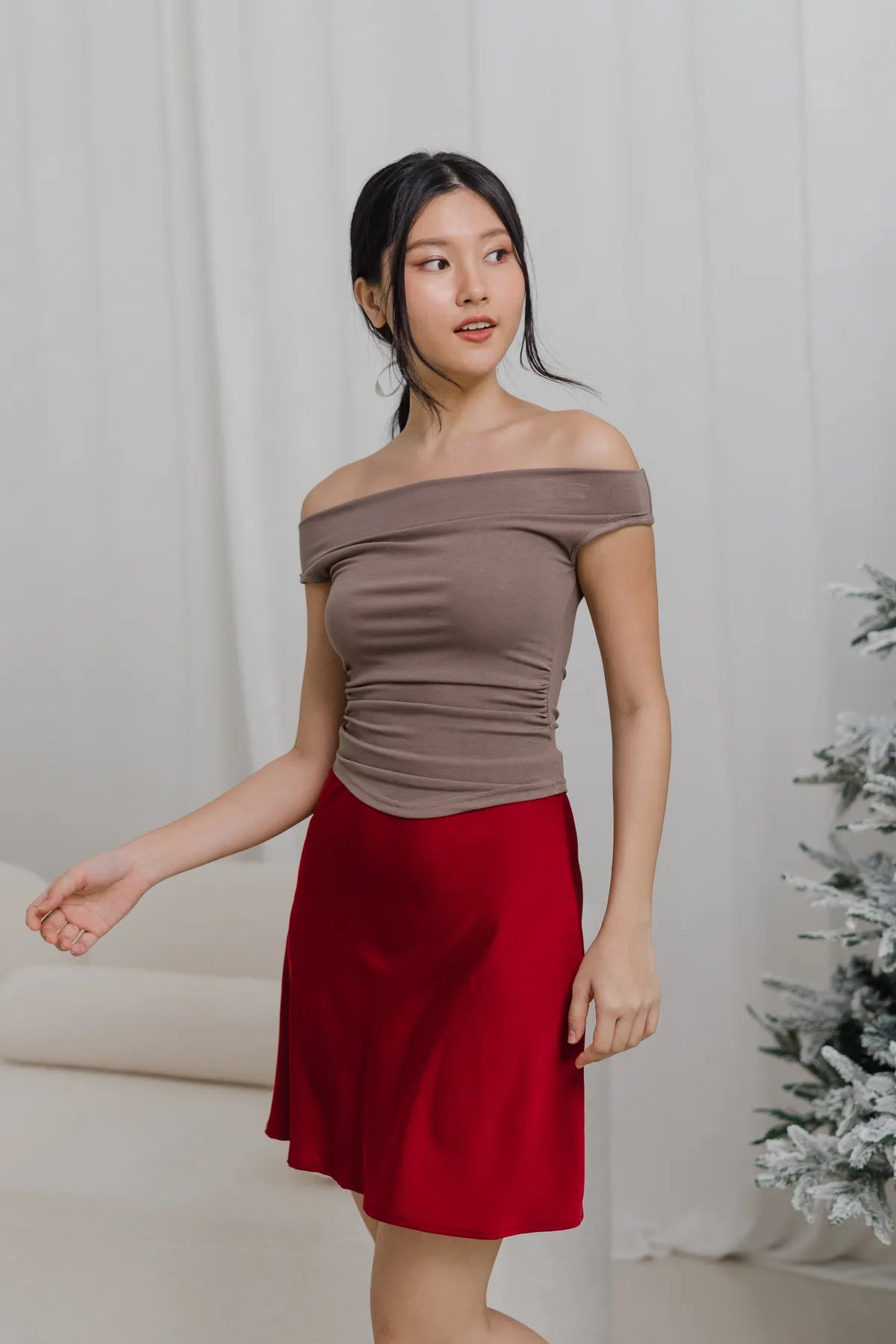 Irina Mini Satin Slip Skirt