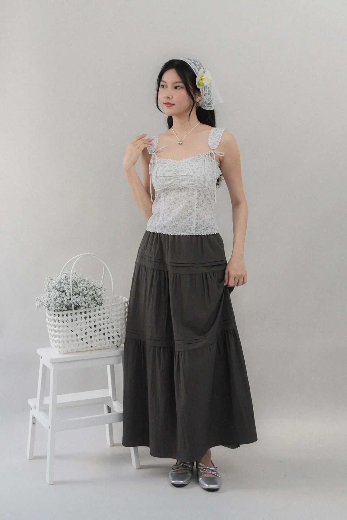 Elora Padded Ribbon Tie Top