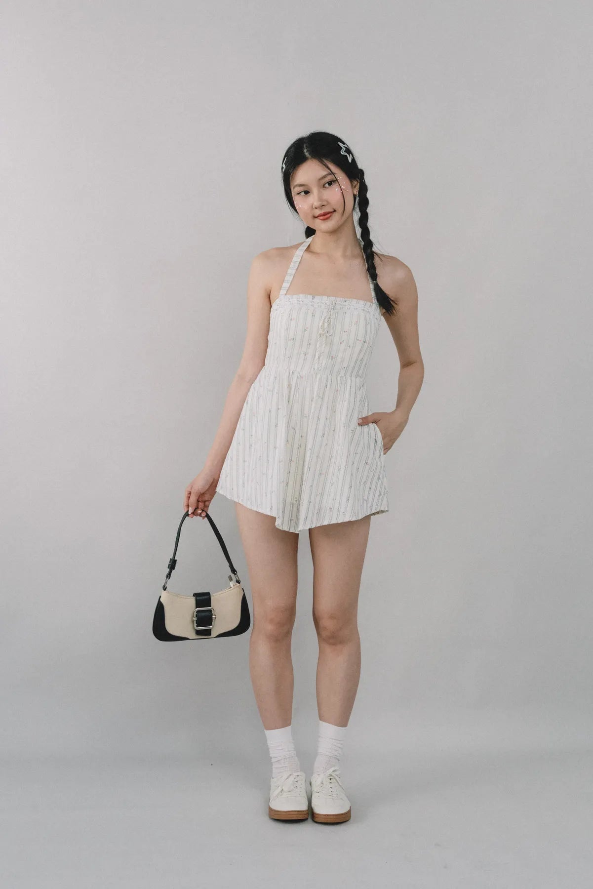 Jodi Padded Halter Romper Dress