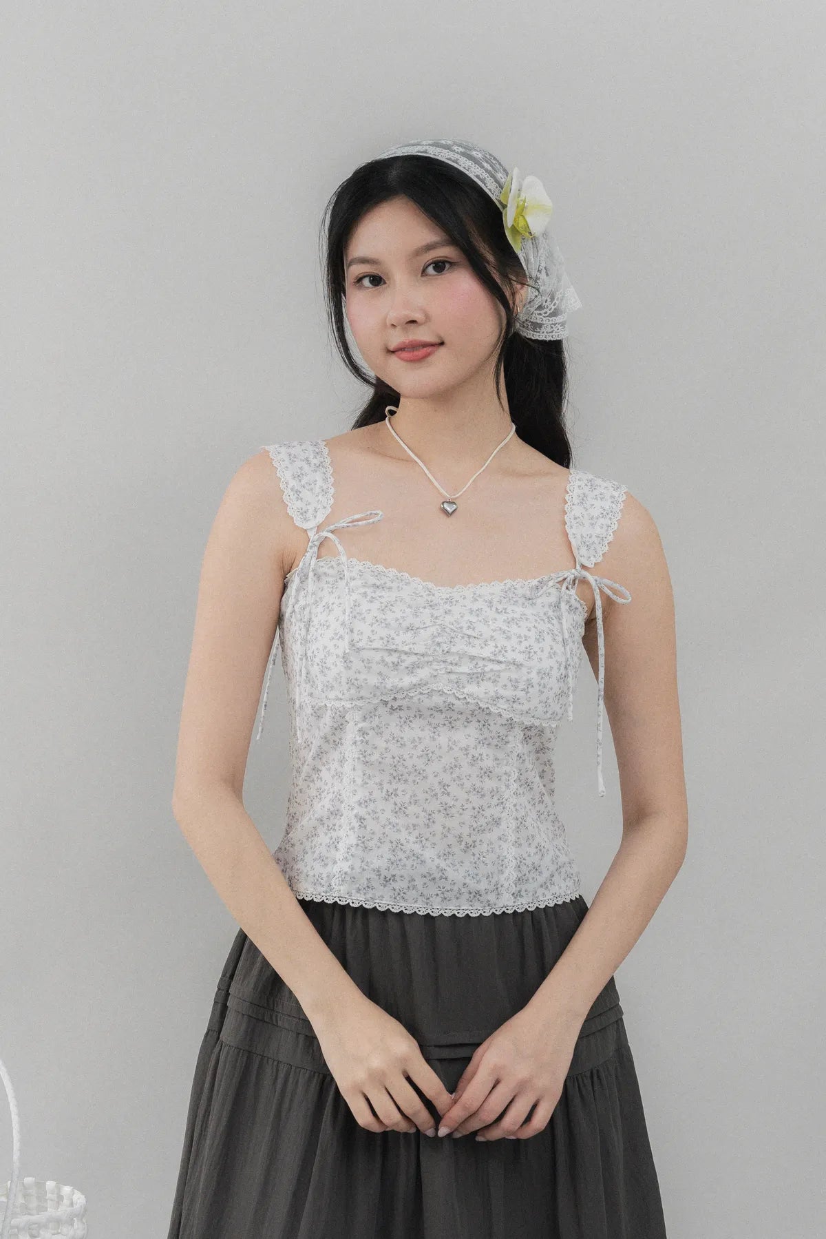 Elora Padded Ribbon Tie Top