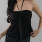 Nelly Ruffled Halter Tie Top