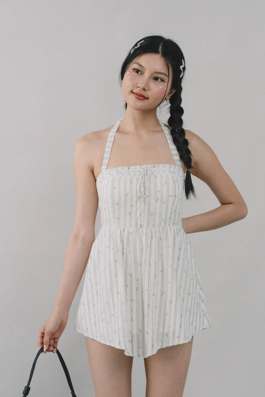 Jodi Padded Halter Romper Dress