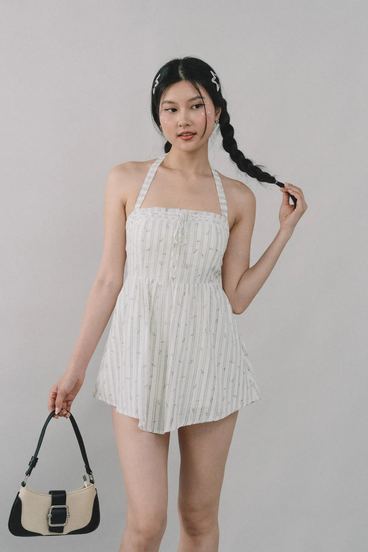 Jodi Padded Halter Romper Dress