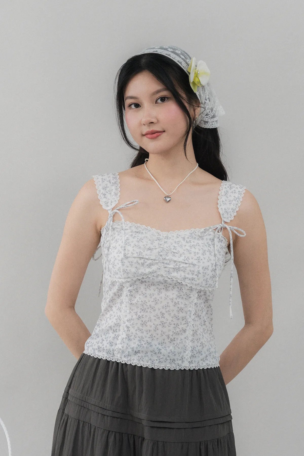 Elora Padded Ribbon Tie Top