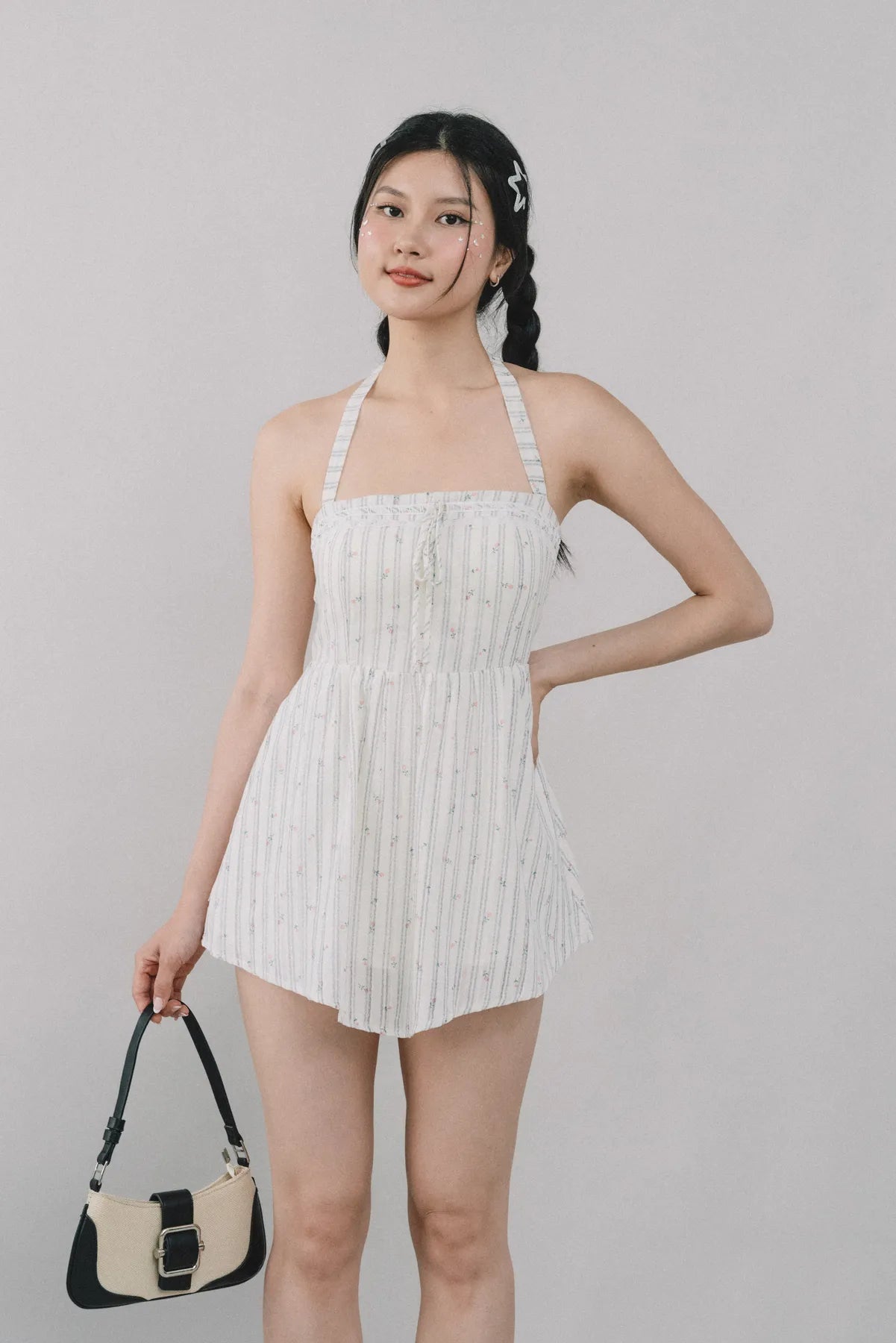 Jodi Padded Halter Romper Dress
