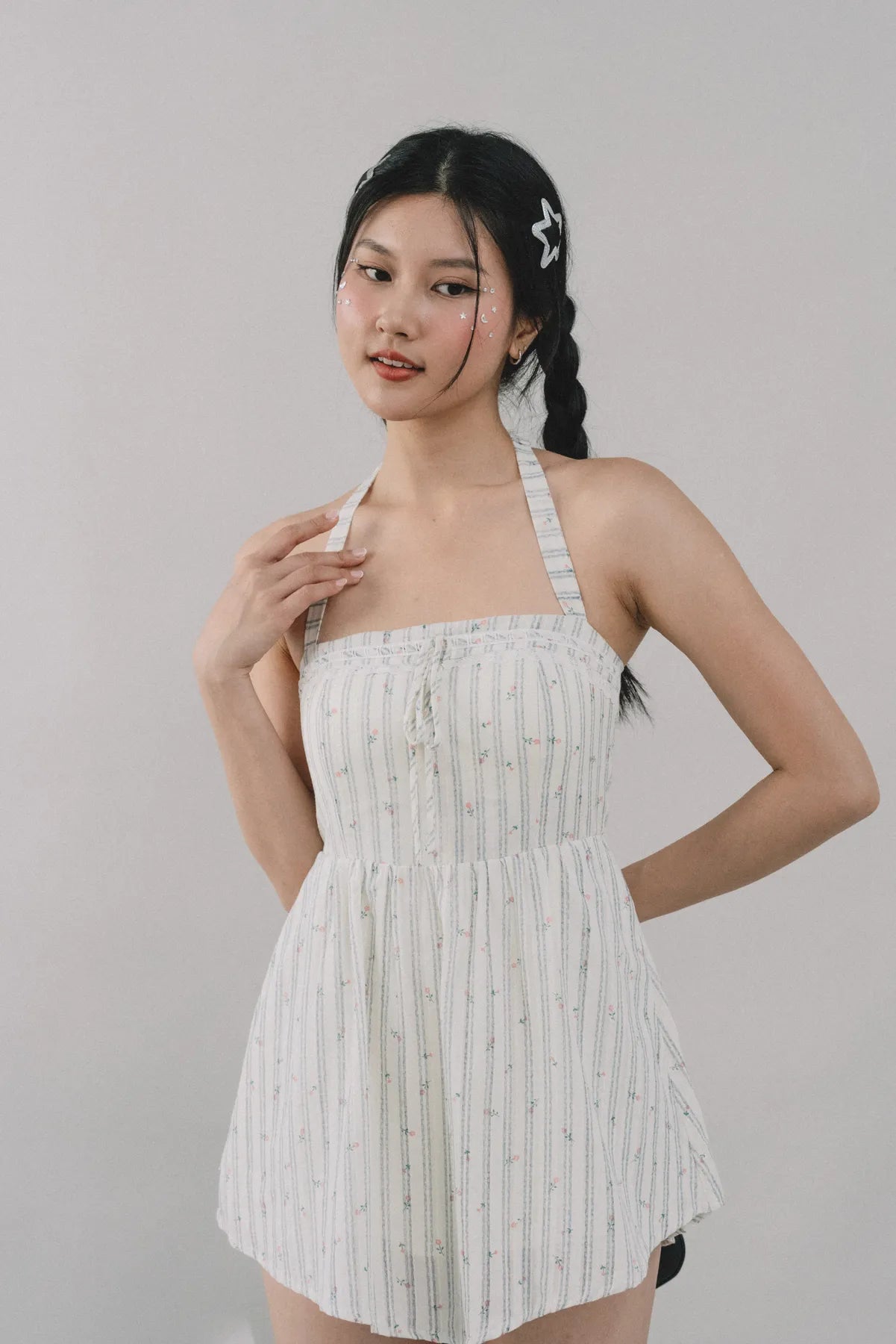 Jodi Padded Halter Romper Dress
