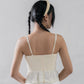 Ellie Ribbon Pintuck Padded Babydoll Top