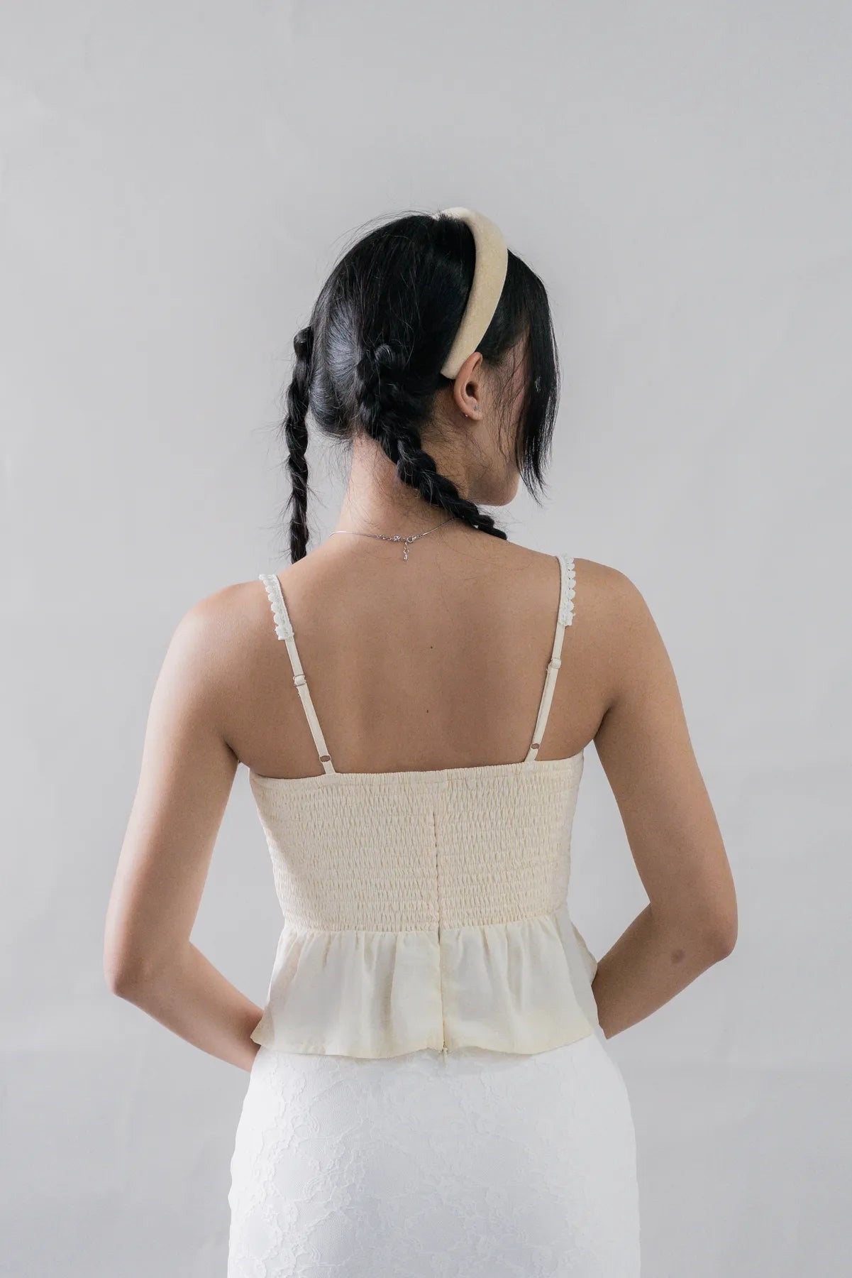 Ellie Ribbon Pintuck Padded Babydoll Top – LIKKA