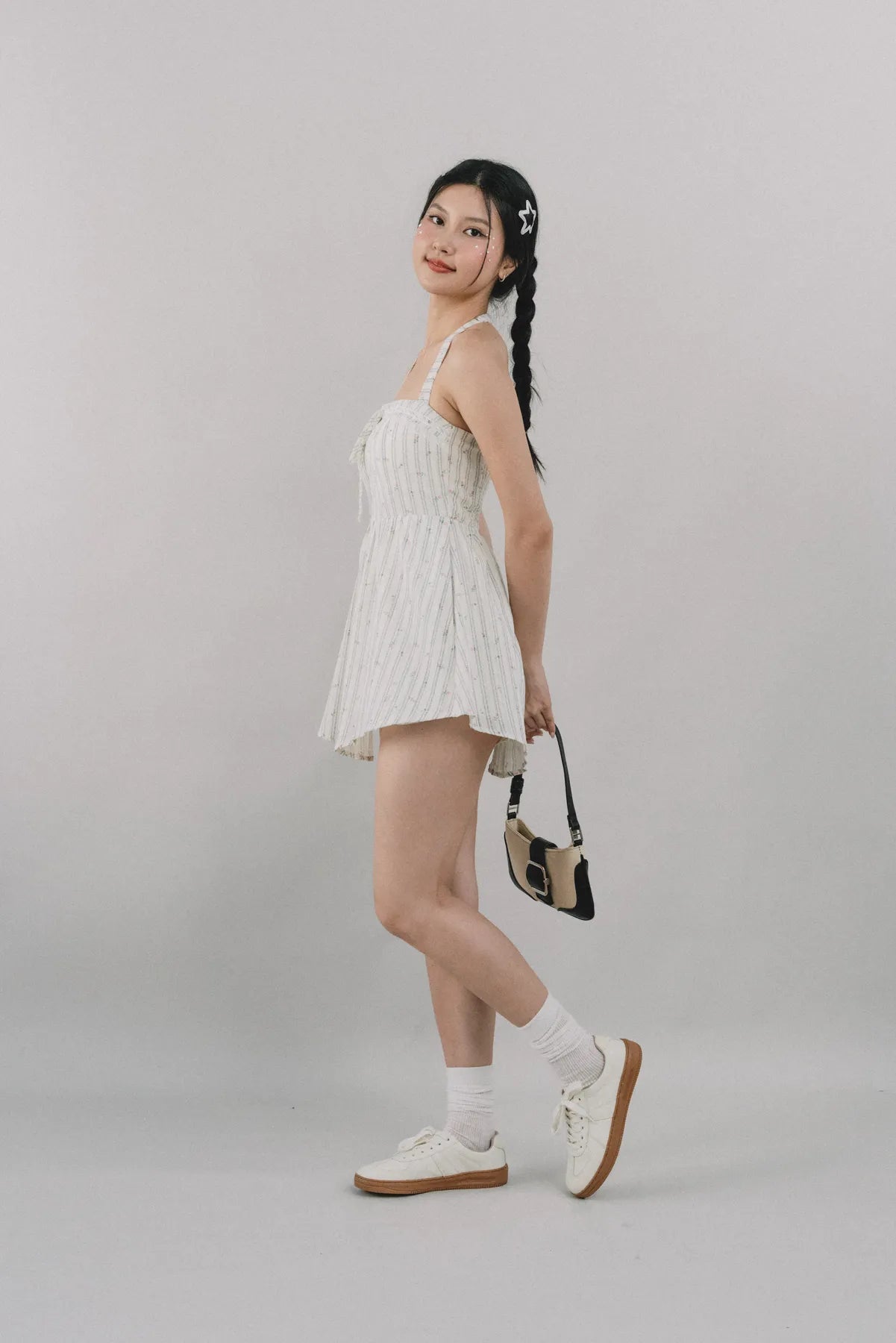 Jodi Padded Halter Romper Dress