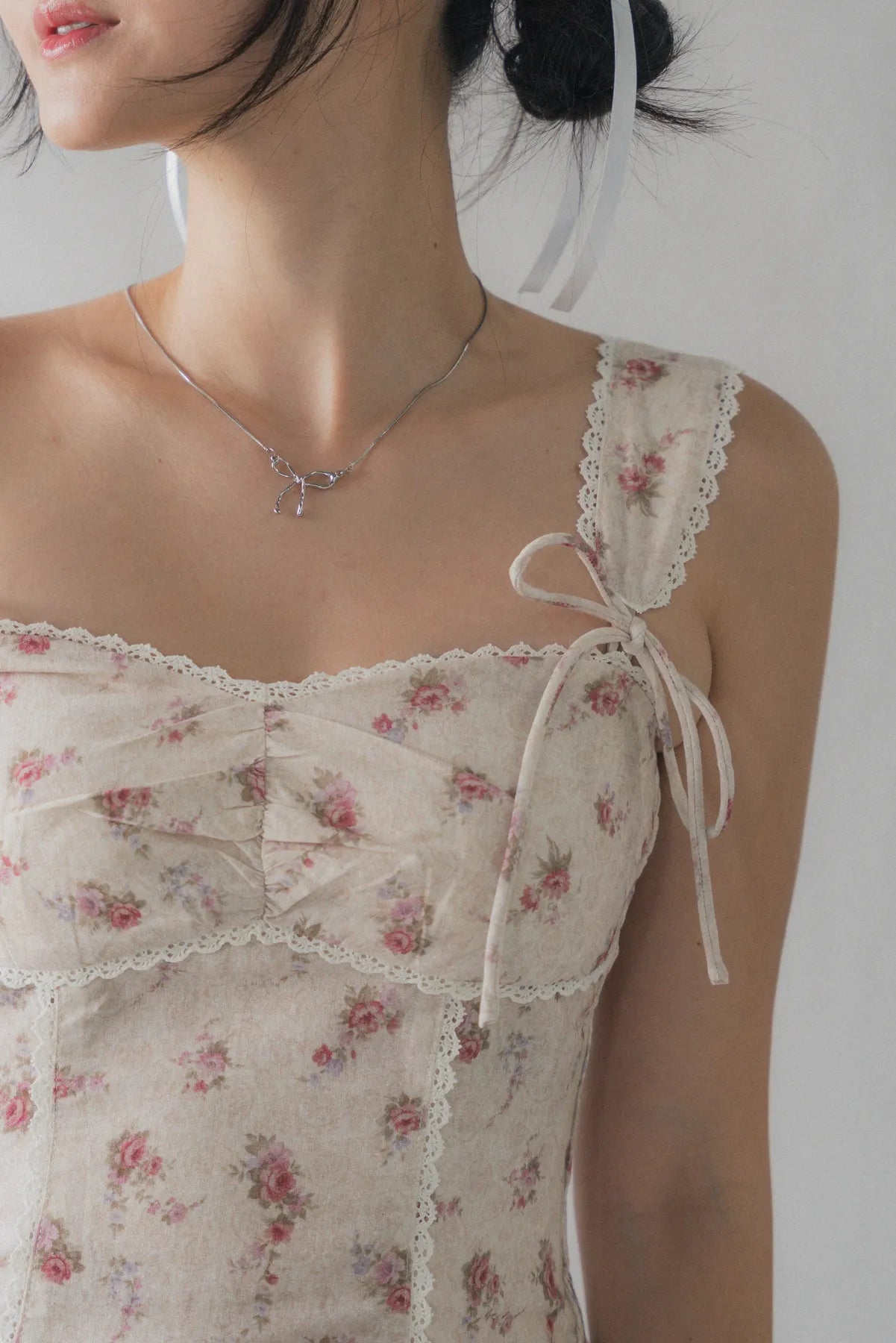 Elora Padded Ribbon Tie Top