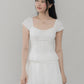 Christine Sleeved Padded Lace Ribbon Top