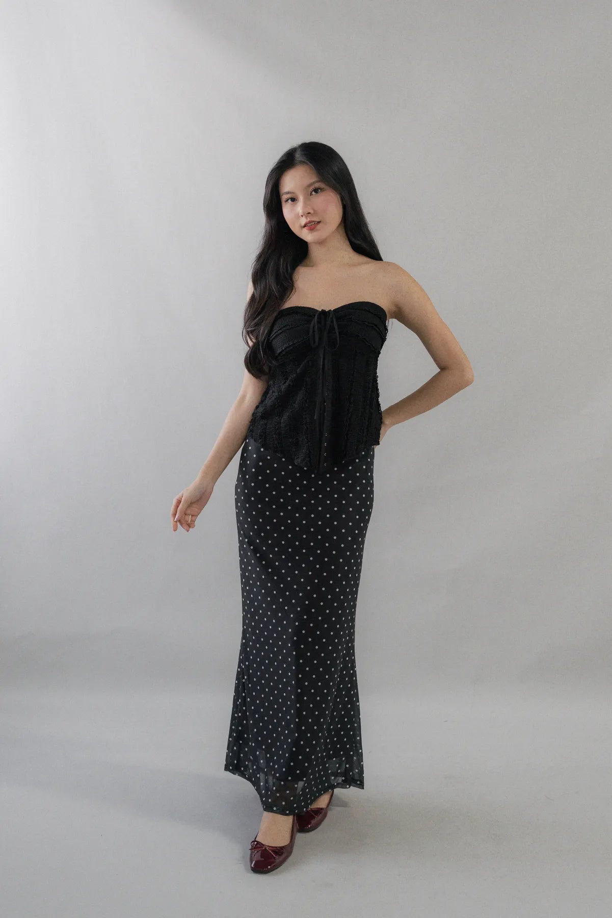 Bradley Fishtail Maxi Soft Mesh Skirt