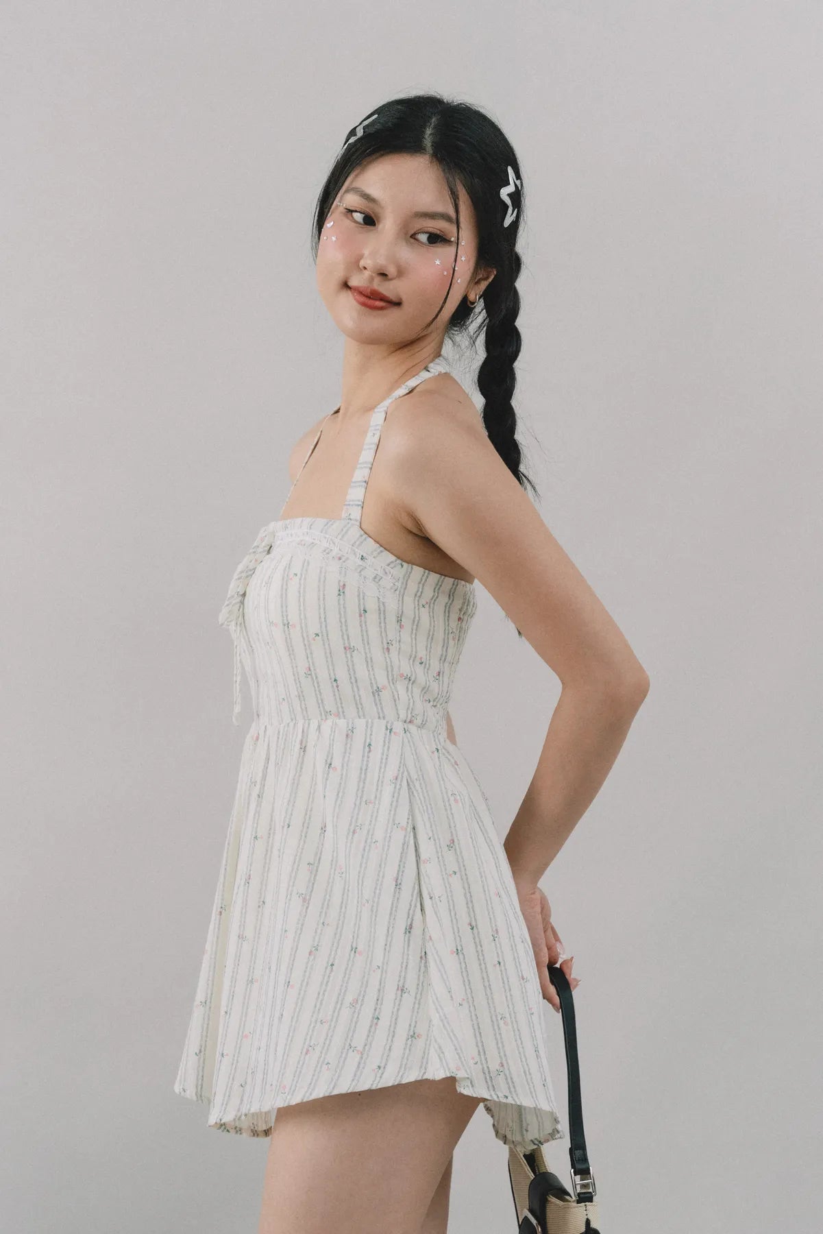 Jodi Padded Halter Romper Dress