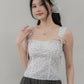 Elora Padded Ribbon Tie Top