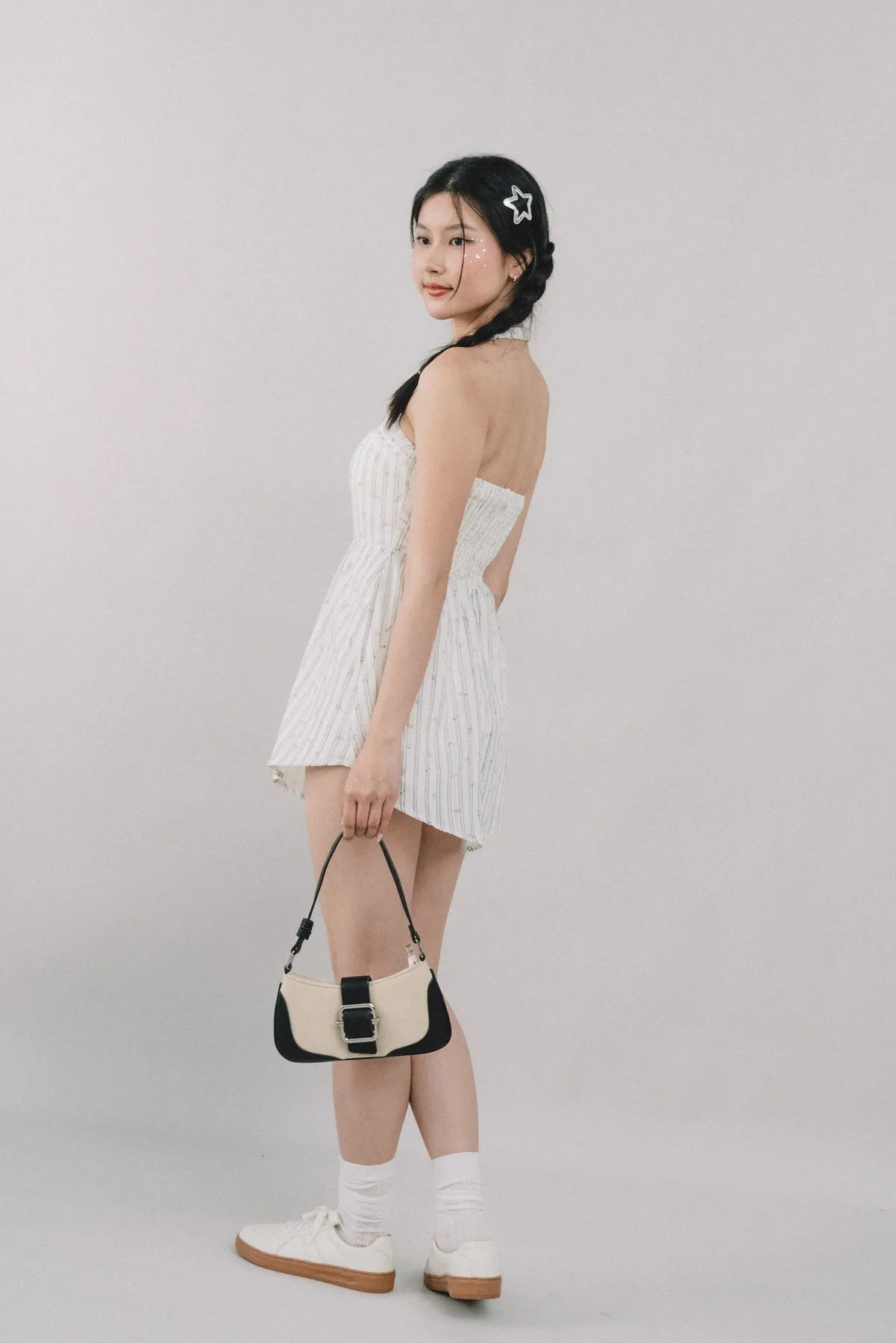 Jodi Padded Halter Romper Dress