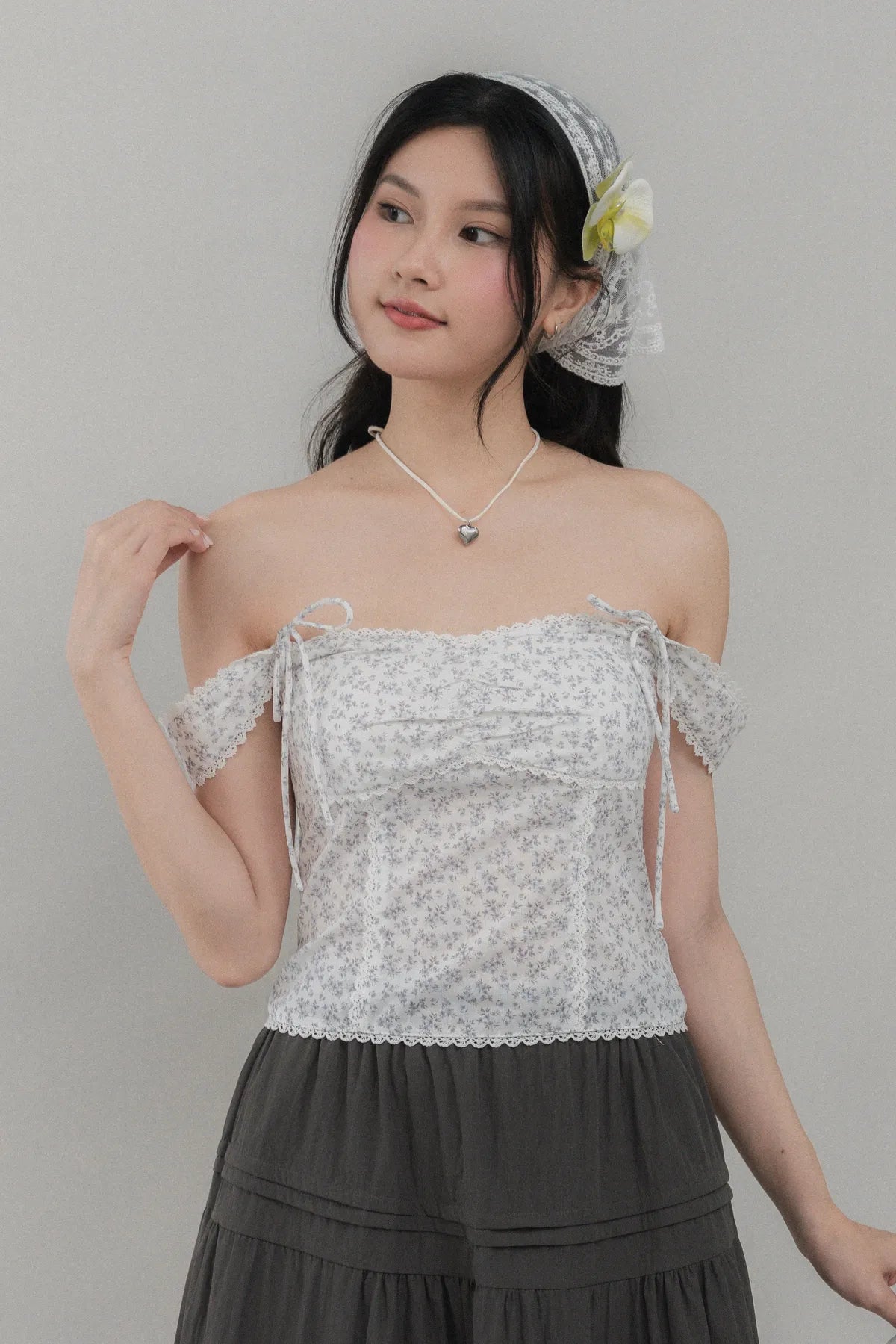 Elora Padded Ribbon Tie Top