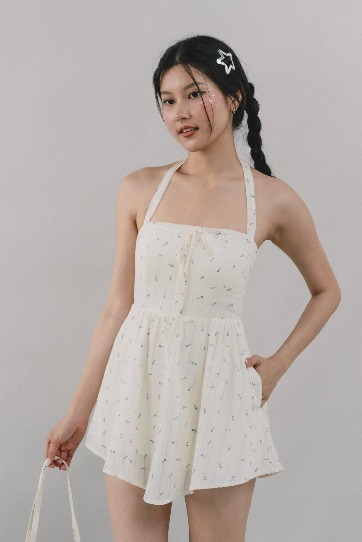 Jodi Padded Halter Romper Dress