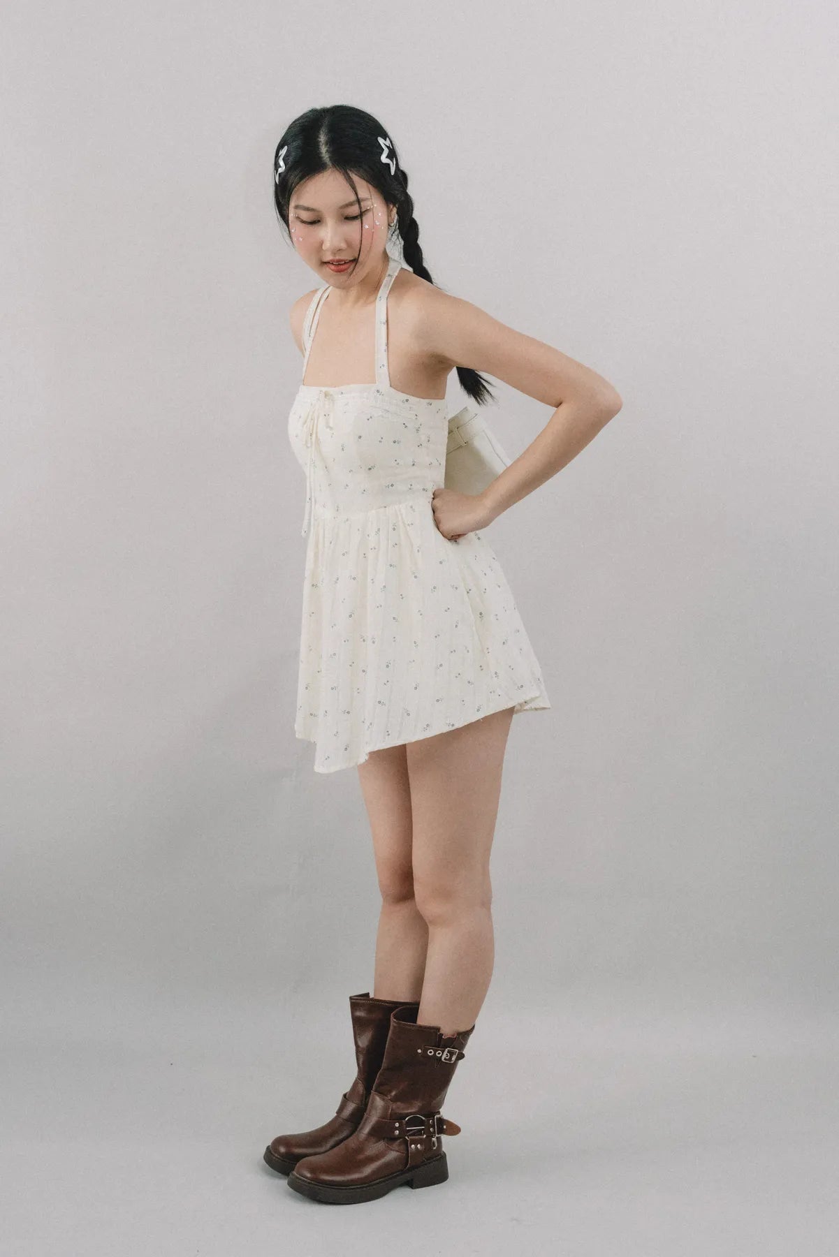 Jodi Padded Halter Romper Dress
