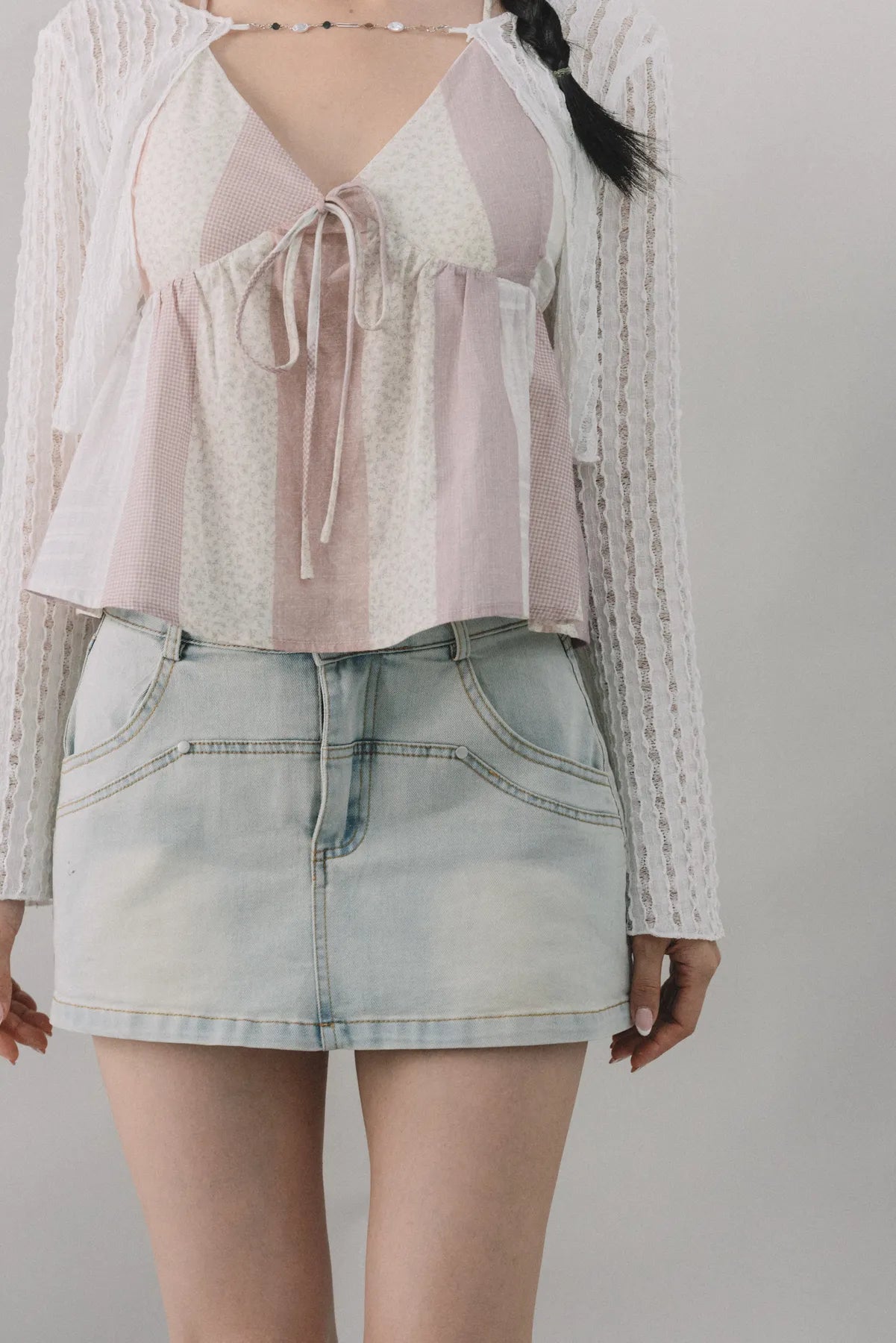 Miki Denim Wash Mini Skorts