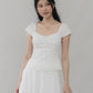 Christine Sleeved Padded Lace Ribbon Top
