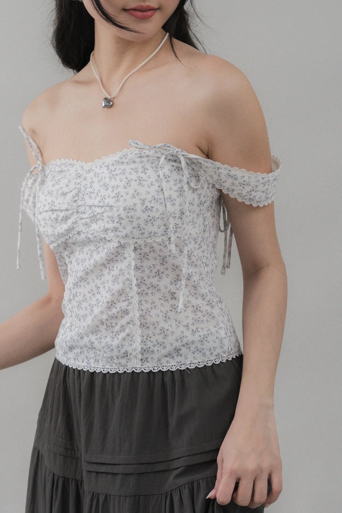 Elora Padded Ribbon Tie Top